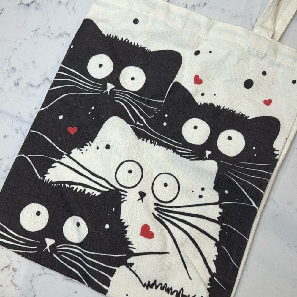 Kitty Cat Love Canvas Tote - Picture 2 of 4
